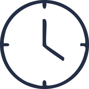 Outline icon of a clock